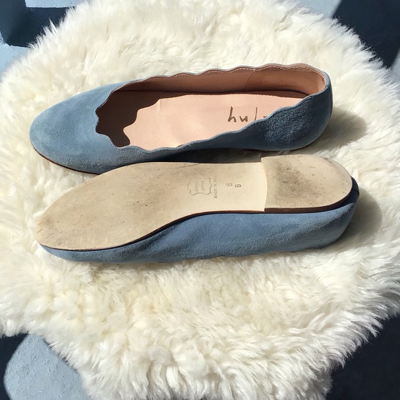 French Sole New York-FSNY-Jigsaw Blue Suede Flats Leather Size 8B Made in Spain - Picture 10 of 12